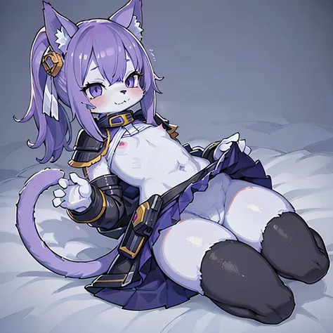 only,cat,downy furry,Little girl,loli,Purple hair,short hair ,Purple CATt eye, Purple downy furry skin,Purple CAT ears, Purple furry hand,Purple cat tail,a strip of furry cat tail,furry CAT legs,furry CAT foot,furry face, furry torso,furry navel,furry lips...