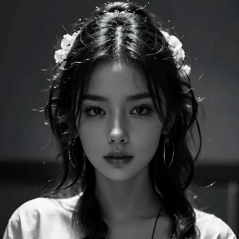 黑白摄影 精修女生半身照