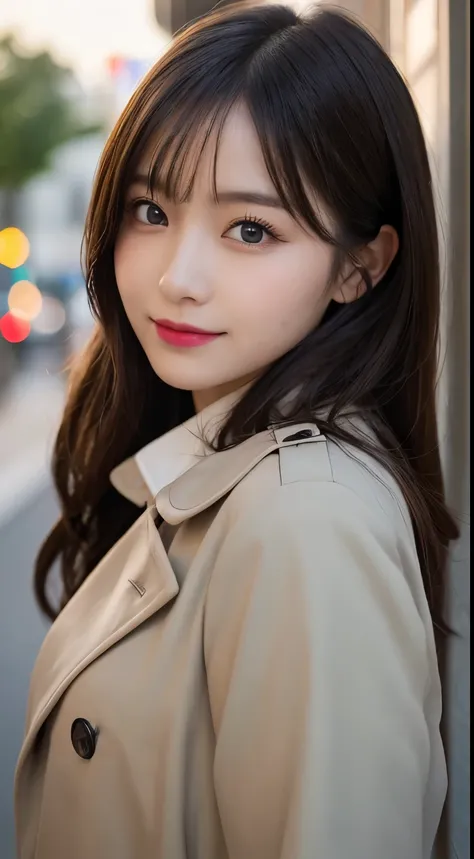 table top, highest quality, shape, Super detailed, finely, High resolution, 8k wallpaper, 完璧なダイナミックな構shape, beautiful and detailed eyes, Gorgeous black fluffy Tokyo winter clothes,ランダムなcute髪,,natural color lip, bold sexy pose,smile、20 year old girl、cute、se...