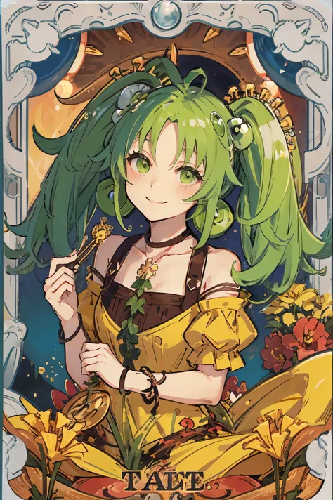 traptrixsera, twintails, tarot card, little smile