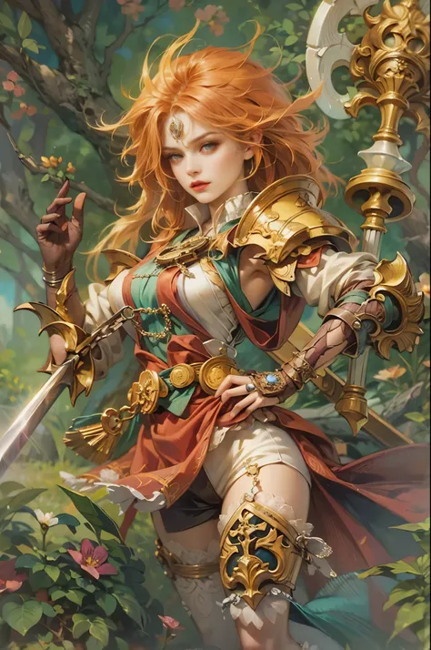 a woman with long red hair and a sword in her hand, fantasy paladin woman, fantasy character art, cushart krenz key art feminine, gorgeous female paladin, epic exquisite character art, high quality fantasy art, beautiful character painting, epic fantasy ch...