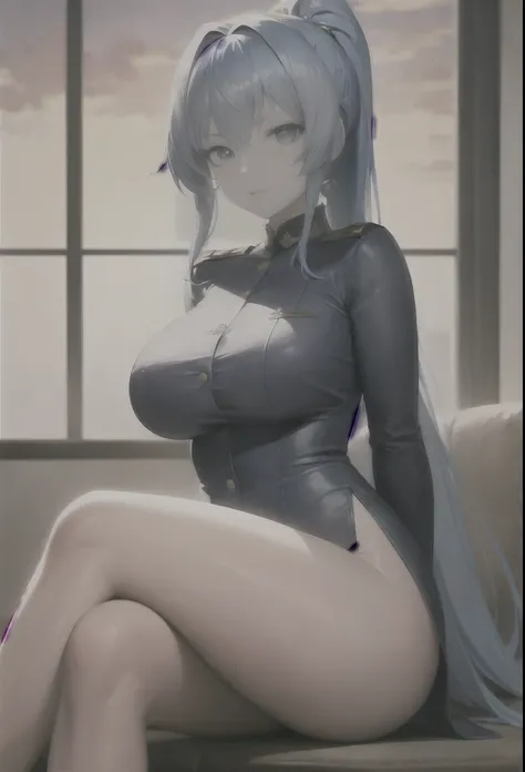 score_9, score_8_up, score_7_up, source_anime ,((blue eyes)), (((large breasts))), ((thick thighs)), shiny skin, soft skin, ((ponytail)), 
BREAK (underview:1.2)
BREAK looking at viewer, clean skin,((from beyond)), ((arms behind back)), ((sitting)), ((cross...