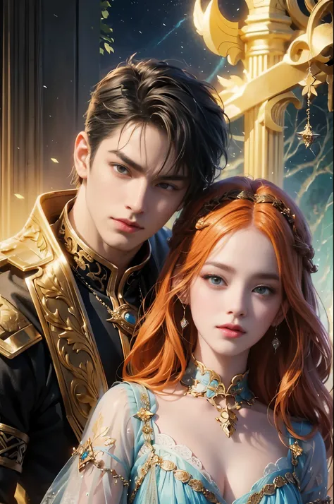 a close up of a person standing next to a woman in a dress, fantasy art style, 8k high quality detailed art, knight and princess, by Yang J, ruan jia and artgerm, wlop and sakimichan, romanticism art style, by Chen Lin, fantasy style art, xianxia fantasy