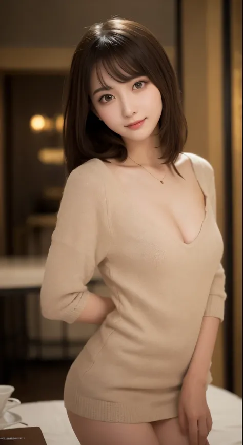 table top, highest quality, shape, Super detailed, finely, High resolution, 8k wallpaper, 完璧なダイナミックな構shape, beautiful and detailed eyes, medium hair, small breasts, natural color lip, random sexy pose,smile,big city、20 year old girl、midnight、Beautiful and ...