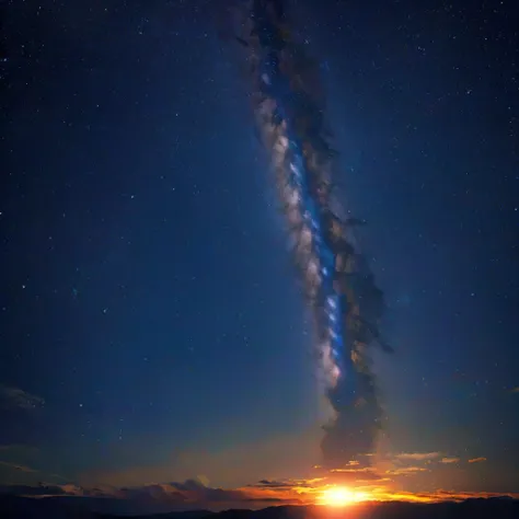 starry sky ((Scene with sunlight))、ultra high resolution、8k、Sparkling、Skyscape