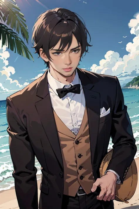 handsome man , beach