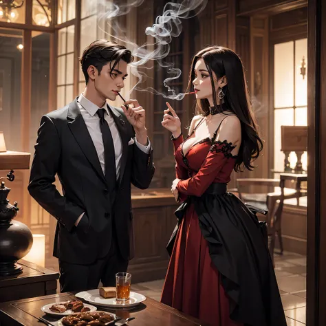 smoking woman devil and man devil