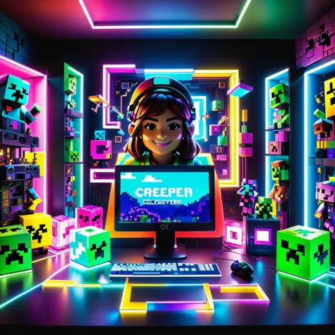 iluminacion de neon ,epic gorgeous, ultra high resolution image. The image must be super original and complex..., con una variedad de colores hermosos y vibrantes luces con letras de luces de neon colores vibrantes., Ultra_high-quality and ultra_High-defin...