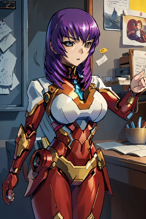 Kouzuki Yuuko, una mujer sexy y atractiva inspirada en Iron Man con un brillante robot de Iron Man. Se viste con sensualidad y confianza, interpretando perfectamente la fuerza y el carisma de Iron Man.