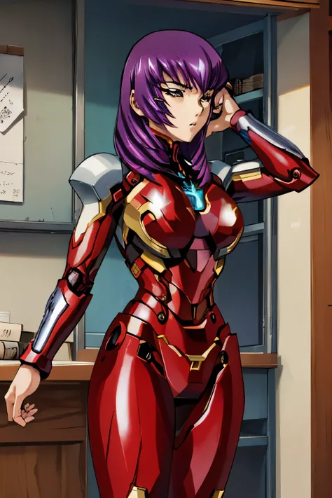 Kouzuki Yuuko, una mujer sexy y atractiva inspirada en Iron Man con un brillante robot de Iron Man. Se viste con sensualidad y confianza, interpretando perfectamente la fuerza y el carisma de Iron Man.