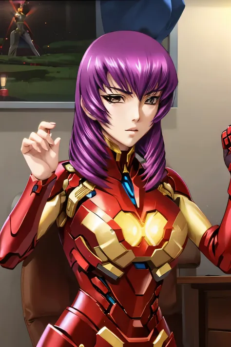 Kouzuki Yuuko, una mujer sexy y atractiva inspirada en Iron Man con un brillante robot de Iron Man. Se viste con sensualidad y confianza, interpretando perfectamente la fuerza y el carisma de Iron Man.