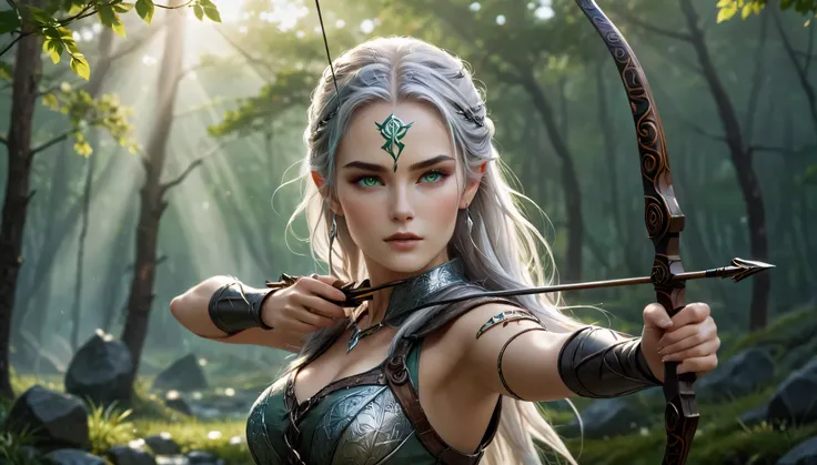 (masterpiece), 8k, best quality, panoramic view, with slightly flushed white skin, subtly contrasting with her long, silvery hair that cascaded over her shoulders that seemed to shine in the sunlight. Her body was slender and athletic, with a height of 168...