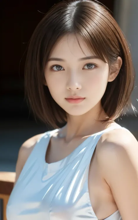 ((Best Quality, 8K, masutepiece: 1.3)), (Sharp Focus: 1.2), 1 girl, Face shot, close-up, Neat and clean beauty, 20 years old, Japanese, Looking away, Classy and elegant, Slightly open mouth, Cute, Shy, A pretty girl with perfect figure, ((Medium hair swayi...