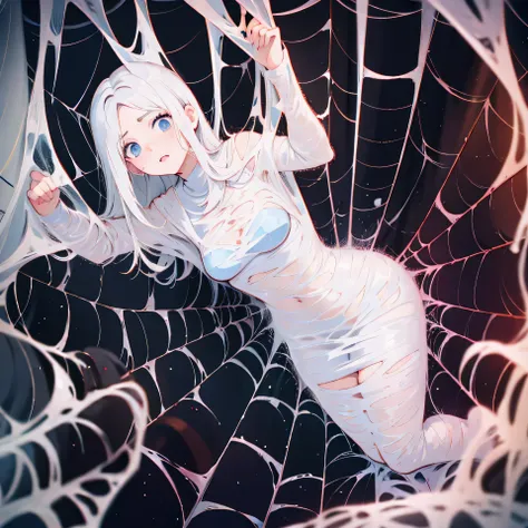 a girl trapped in the cobweb