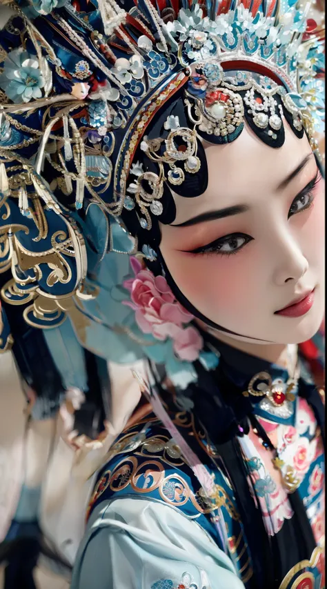 Masterpiece, Best quality, Masterpiece, Best quality, 1girll, beijing opera,tchibi,(tmasterpiece,top Quority,best qualtiy,offcial art,Beauty and aesthetics:1.2),(1girll:1.3),The is very detailed,(s fractal art:1.1),Most detailed,( zentangle:1.2), full bod...