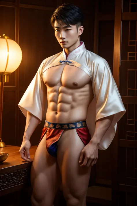 Chinese Men God, Mythology, Chinese odyssy, Handsome, Twink, Topless, Muscles, Athlete body, Full Frame, Sexy, Professional Lighting, Hanfu Outfit, Chinese Heaven Background, Bulge Underneathe Underwear, Hanfu Warrior, Hanfu God, Hanfu Male, Hanfu Nobel, S...