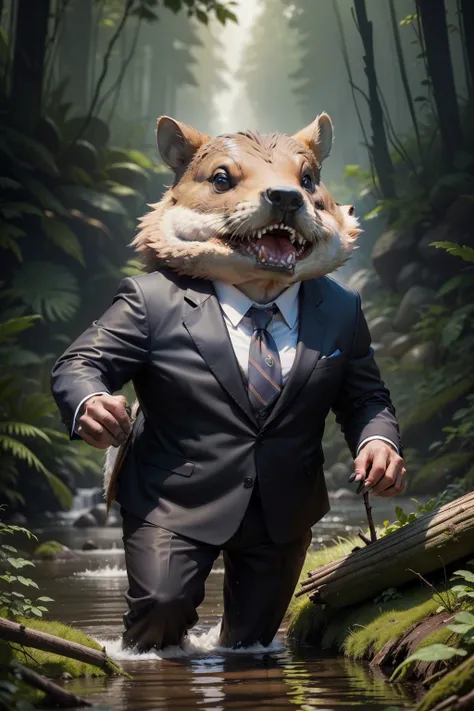 In a most unusual turn of events, a beaver, dressed in a suit and tie, sat before the camera, answering questions posed by a quizzical news anchor. The surreal scene unfolded in the heart of a dense forest, as the anchor tried to make sense of this bizarre...