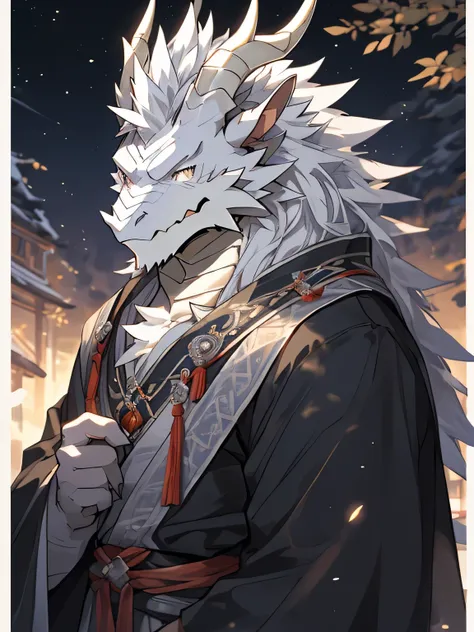 White Dragon Man:1.3, alone, vertical pupil,Eye, (elongated), Slim, (Eye anthro dragon):1.3, (The body has silvery white scales:1.4), white belly, (beast wild:1.4), There are silver scales all over the body , 细致的Eye, ((portrait)), , (细致的Eye, 蓝Eye, 明亮的Eye):...