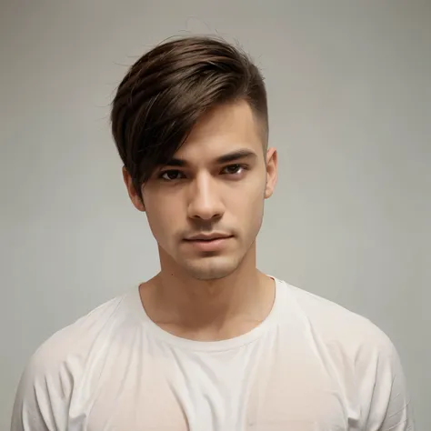 homen branco,cabelo castanho,roupa de cangaceiro,gradient haircut,no estilo desenho cartoon