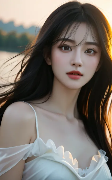 masterpiece, best quality, super detailed, detail hair, Detailed face，8K resolution，Upper body close-up，focus on face：1.3，a girl，The focus is on the face,stunning face，realistic face，realistic face，big eyes，double eyelids，look at yourself，Ruddy skin、radian...