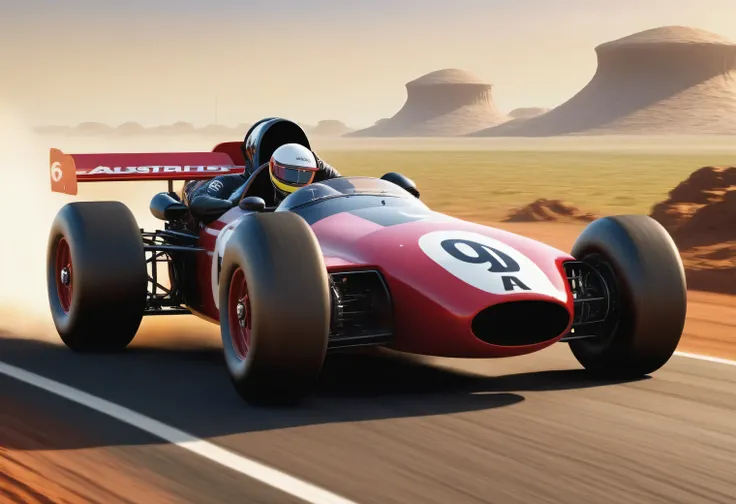 Invent and depict, what a racing car would look like, if Australopithecus had invented it 6 million years ago., Australopithecus race car shown in detail