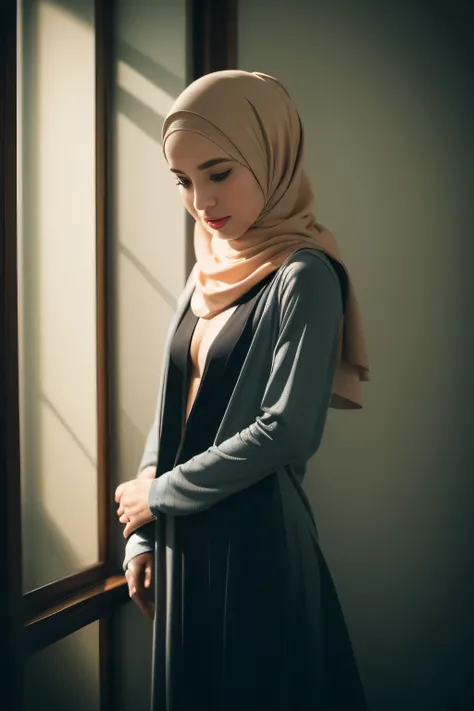 Stripper, nude , javanese, (((hijabi))), cleavage, reflection light, chiaroscuro, depth of field, cinematic lighting, ray tracing, Sony FE GM, UHD, super detail, masterpiece, textured skin, high details, best quality, award winning，3D,hdr（HighDynamicRange）...