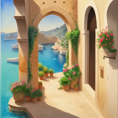 Classic Poetry Mediterranean time
[Watercolour 