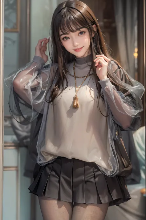 ((highest quality、8K、masterpiece:1.3))、Are standing、sharp focus:1.2、(realistic、Photoreal:1.37)、laughter、Turn to the audience、put one&#39;put one&#39;s feet in front of the audience、beautiful face woman、28 years old、pointed chest、NSFW、long eyelashes、colored...