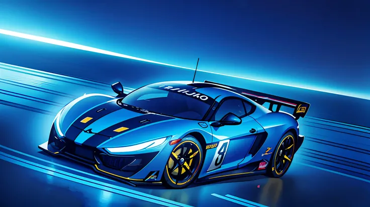 racing car、futuristic cityscape、neon light、high speed、adrenaline rush、sophisticated aerodynamic vehicle、Fast-paced action、fierce competition、A truck that defies gravity、high tech racing suit、cutting edge engine、intense energy field、dynamic camera angle、fut...