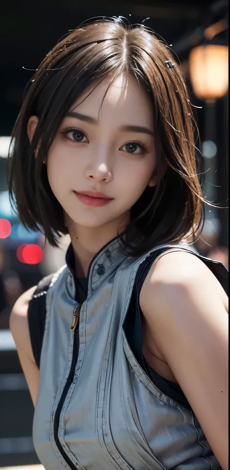 Masterpiece, 1 Beautiful Girl, Detailed, Swollen Eyes, Top Quality, Ultra High Resolution, (Reality: 1.4), Original Photo, 1Girl, Cinematic Lighting, Smiling, Japanese, Asian Beauty, Korean, Clean, Super Beautiful, Little Young Face, Beautiful Skin, Slende...