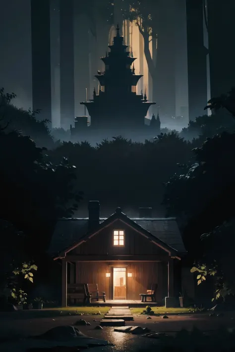 wooden house ,forest of darkness