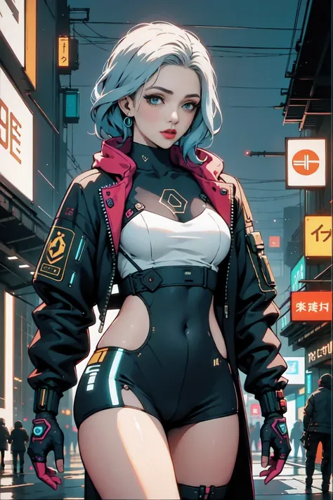 beautiful woman, cyberpunk ,fantasy road