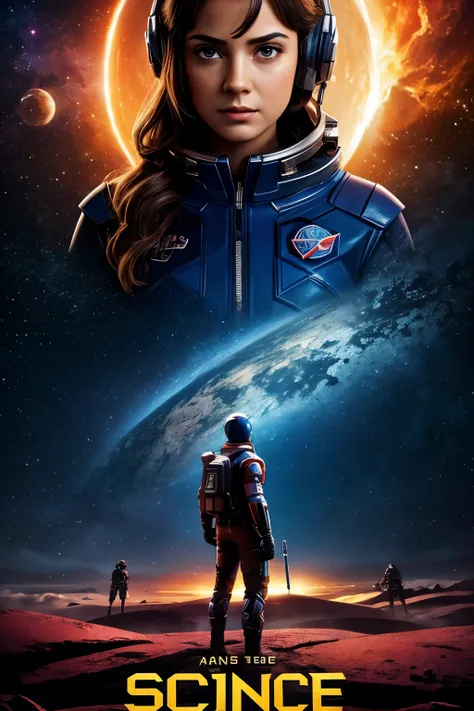 Poster for a science fiction movie with Space Girl as the heroine