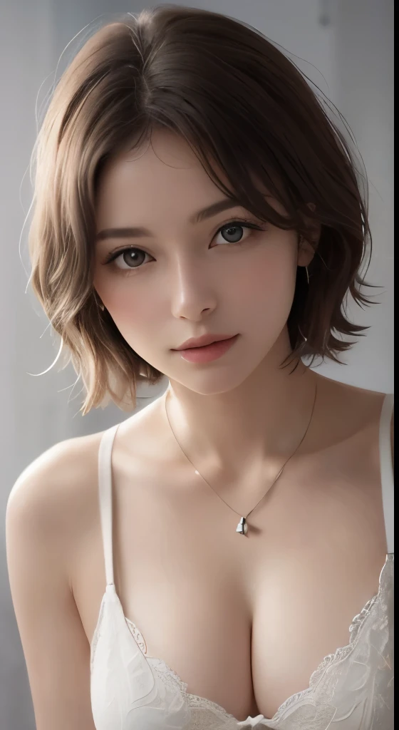 (((highest quality、8k、masterpiece)))、sharp focus、(perfectionな姿の美しい女性)、thin、cinematic lighting、perfection、soft light、high resolution skin:1.3、realistic skin texture、30 year old mature woman、small face、no makeup、short hair、dark brown hair、detailed beautiful ...