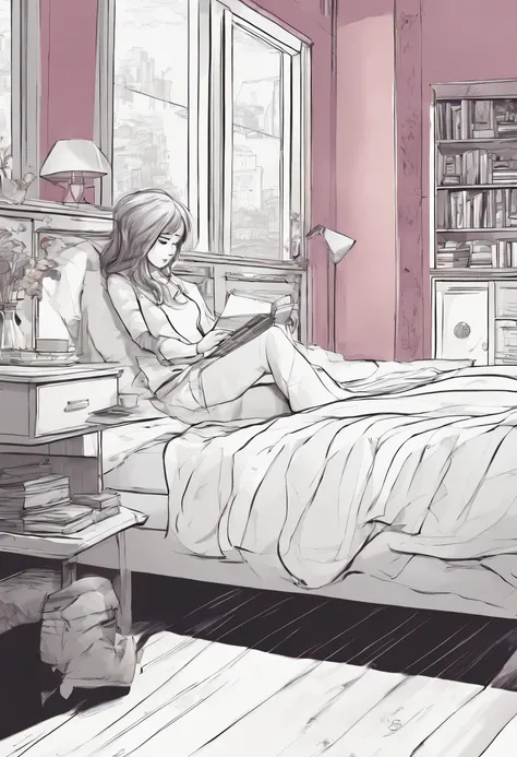 Main character is Girl, she start reading, drink a tea. Tea is empty. While shes reading shes falling asleep. While shes falling into bed shes standing up in another world.