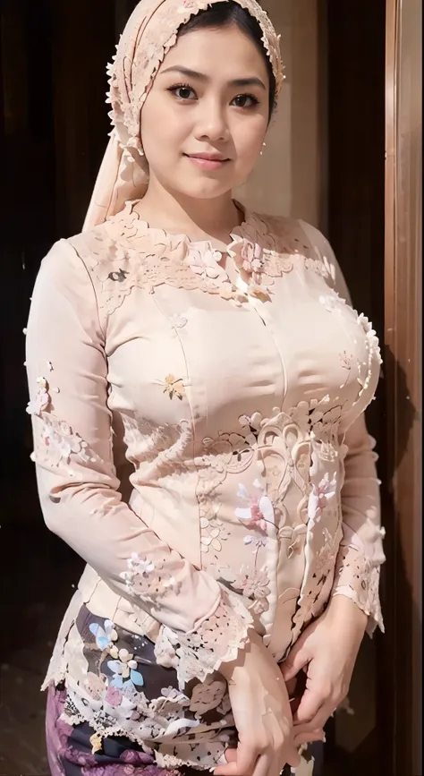 Indonesia woman, Plump woman, kebaya, hijab