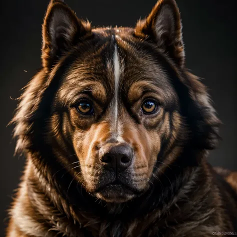 (best quality,4k,8k,highres,masterpiece:1.2),ultra-detailed,realistic,detailed dog portrait,purebred dog,exquisite fur texture,stunning eyes and expression,well-groomed coat,impeccable attention to detail,professional pet portrait,studio lighting,portrait ...