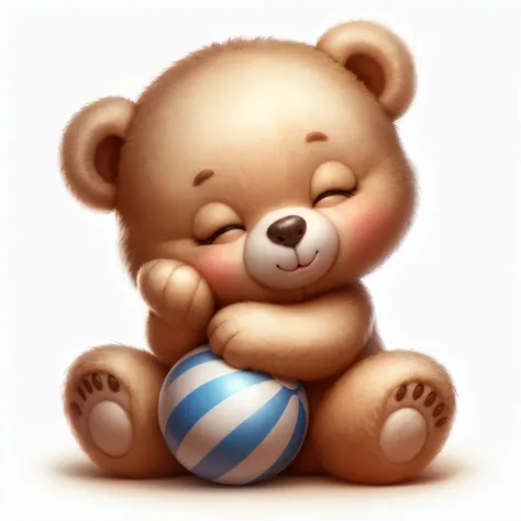 there is a urso Teddy sitting with a ball in its paws, urso Teddy, adorable digital painting, bonitinho digital art, bonitinho artwork, bonitinho 3 d render, por Aleksander Gierymski, bonitinho adorable, bonitinho toy, bonitinho! C4D, imagem de perfil, bon...