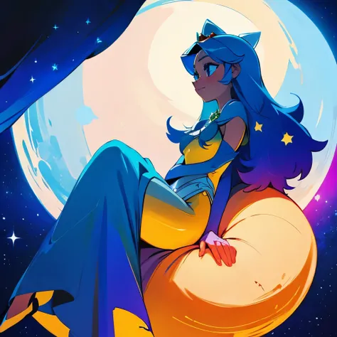 a star princess sitting in a moon