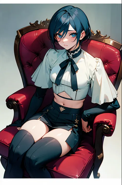 Ciel phantomhive, croptop, Sit on the chair
