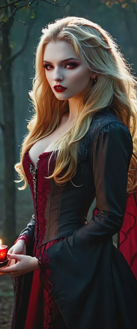 Blonde with long hair, a vampire 