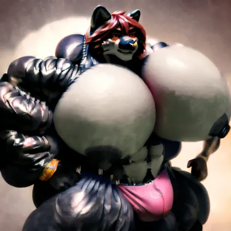 Incineroar with huge muscles on a stage in a bodybuilding competition smiling ar canera, hands on hips, wearing thong, masive bulge, huge erection, solo, posted on e621, NSFW, realistic shading, digital artstyle, furry artstyle, 8k, HD