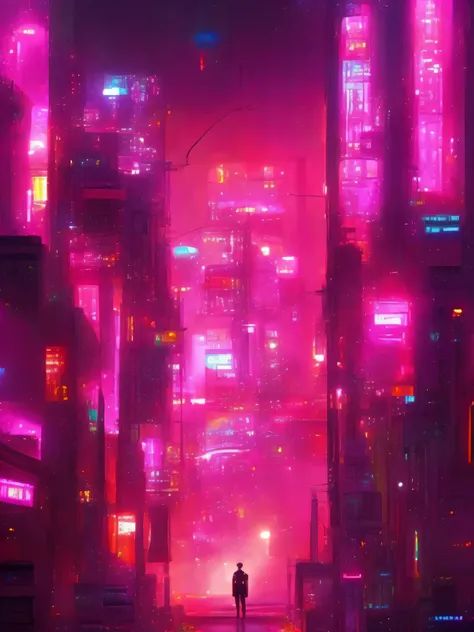 neon city street scene with a person walking in the middle of the street, cyberpunk street, cyberpunk aesthetic, cyberpunk vibes, cyberpunk aesthetics, cyberpunk vibe, cyberpunk dreamscape, aesthetic cyberpunk, in cyberpunk city, cyberpunk city street, cyb...