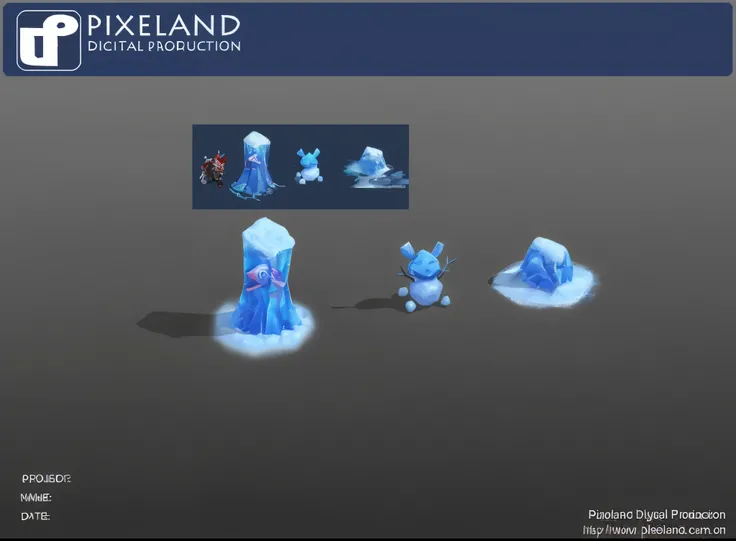 a close up of a group of small ice animals, stylized concept art, painted as a game concept art, game asset, blizzard concept art, blizzard concept artist, blizzard game concept art, stylized game art, videogame asset, winter concept art, video game asset,...