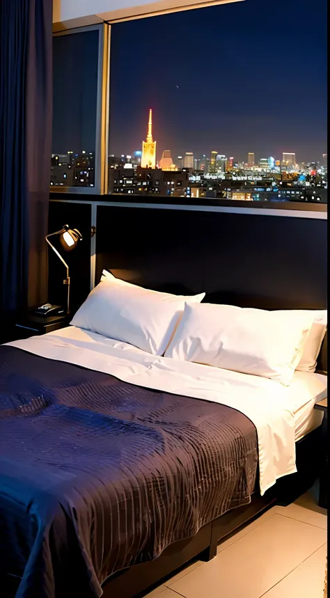 hotel bed、night