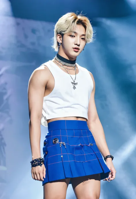 Bang Chan Stray Kids, skirt, crop top