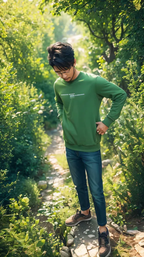 Green mixed colour sweatshirt