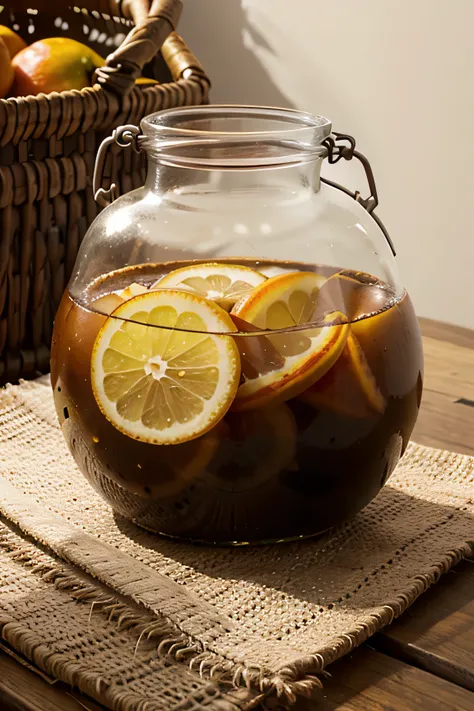 Cascara naranjas en botella