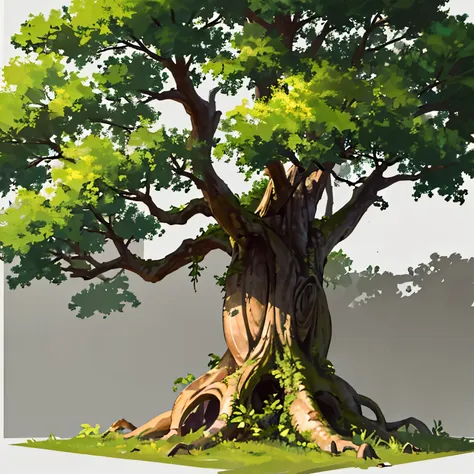 Majestic tree standing tall, Trunk robust and strong, Branches reaching up to touch the sky, Leaves a vibrant green, rustling in the breeze, Bark textured, etched with the passage of time, Roots deeply entrenched in the earth, Providing shelter and shade, ...