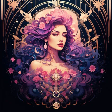 pink lotus queen, imagem limpa, exquisite digital illustration, extremamente detalhado lindo, epic soft illustration, a rainha d...